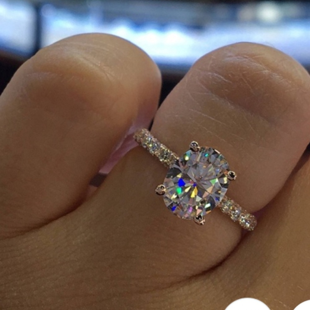 925 Sterling Silv white/blue saphire &Cubic Cerco.